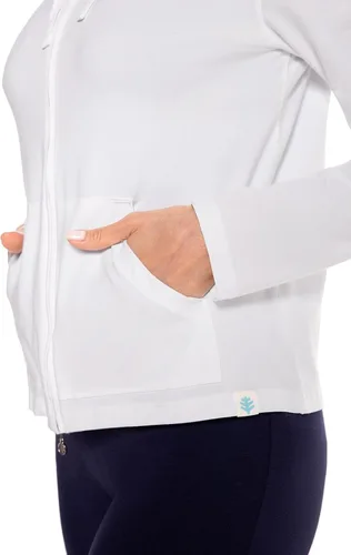 Vista 49 de Sudadera con capucha para la costa, de Coolibar, para mujer, UPF 50+, protege del sol