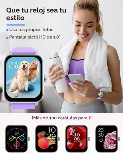Vista 7 de TOOBUR Reloj inteligente para mujer con Alexa integrado, 1.8 pulgadas, compatible con Android iOS, responder y hacer llamadas, contador de pasos