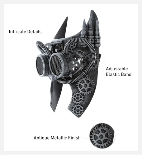 Vista 2 de Attitude Studio Steampunk Gladiator - Gafas de robot con media máscara