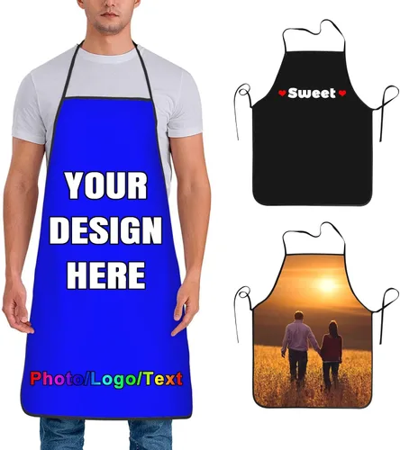 Vista 39 de Delantal de chef personalizado para hombres y mujeres, para cocinar, con nombre, logotipo, foto, regalos de cocina para familiares y amigos