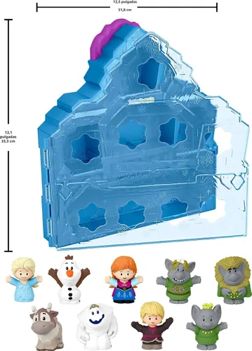 Vista 6 de Fisher-Price Little People - Juego de juguetes para niños pequeños Disney Frozen con castillo portátil, estuche de juego con figuras para juego