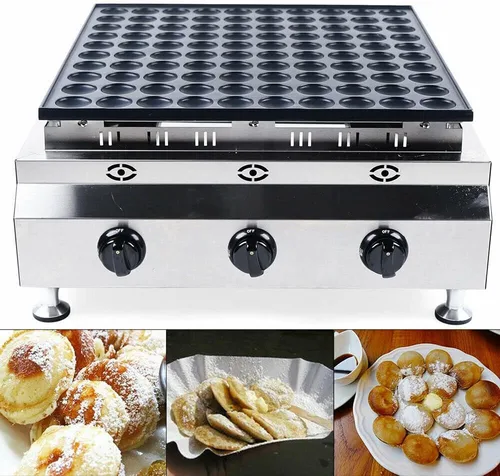 Vista 2 de Mini máquina para hacer panqueques holandeses de 100 agujeros, antiadherente de gas LPG Takoyaki, 110 V 1600 W, máquina para hacer gofres