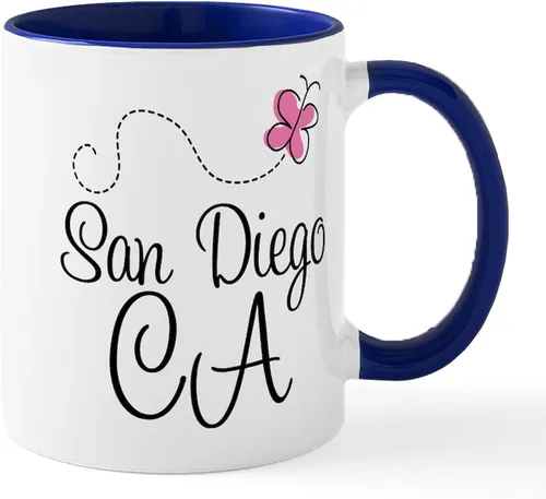 Vista 18 de CafePress I Love San Diego - Taza de café de cerámica (11.0 fl oz)