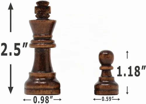 Vista 3 de DA VINCI Staunton - Piezas de ajedrez de madera, 32 piezas de ajedrez y bolsa de almacenamiento (tamaño King de 2.5 pulgadas)