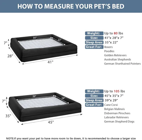 Vista 6 de WNPETHOME Cama extragrande XL para perro, sofá lavable para perro con funda impermeable extraíble, sofá cama grande ortopédica para mascotas