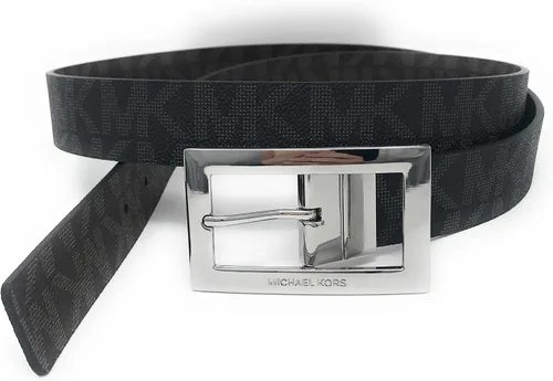 Vista 3 de Michael Kors Womens Rectangle Buckle Reversible Mk Logo Belt