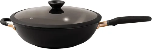 Vista 8 de Meyer Accent Series Sartén del chef antiadherente con anodizado duradero y mango auxiliar de 4.5 cuartos de galón