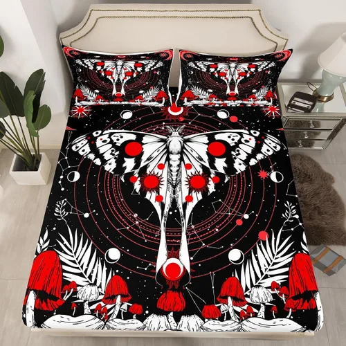 Vista 17 de Erosebridal Sábanas de cama de vaca tamaño individual para decoración rústica, sábana bajera ajustable de estrellas del oeste de Texas para vaquera