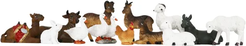 Vista 2 de Cannan Belén surtido de animales pequeños de Navidad Figuras Animalitos para Nacimiento Diferentes Tamaños
