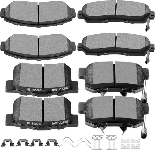 Vista 16 de SCITOO Juego de pastillas de freno de cerámica delanteras y traseras D374 D465 para Acura CL 1997-1999, Honda Civic 2002-2003 2006-2011, para Honda