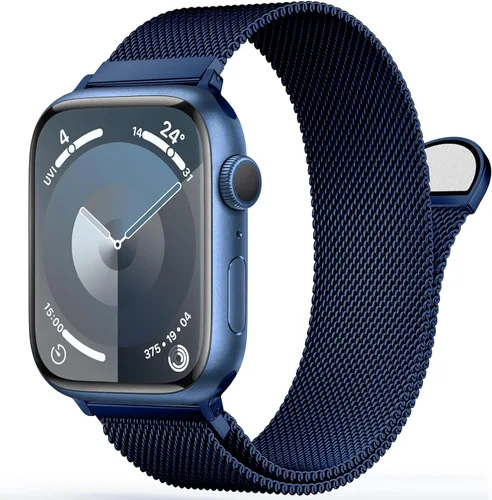 Vista 16 de Milanese Loop Compatible with Apple Watch Bands 46 44 45 49mm Men and Women A-Medianoche