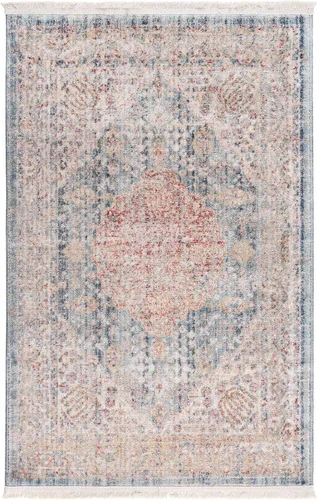 Vista 11 de Unique Loom Noble Collection - Alfombra de área tradicional, envejecida, vintage, geométrica, con borde (2' 2 x 3' 0 rectangular, azul/beige)