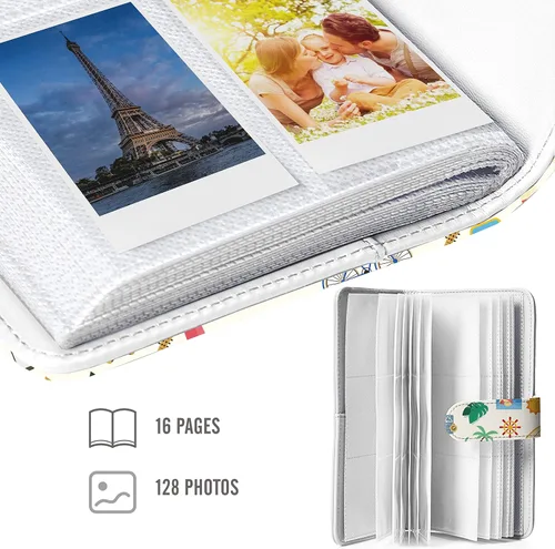 Vista 3 de Álbum de Fotos de Billetera Holoary para 128 Bolsillos, Álbum Fujifilm Instax Mini para Fotos de 5x8 cm, Álbum Instax, Polaroid Snap (Acampada)