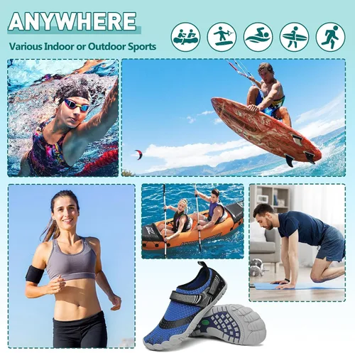 Vista 2 de SAGUARO Zapatos de agua para hombre y mujer, secado rápido, para natación, surf, playa, kayak, zapatos descalzos, puntera ancha
