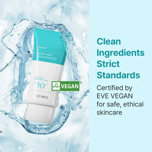 Vista 6 de SCINIC Enjoy Super Mild Sun Essence EX 1.69 fl oz (1.7 fl oz) SPF 50+ Protector solar ligero, de rápida absorción e hidratación, cuidado