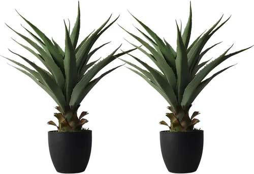 Vista 8 de Damomo Sansevieria Feaux Plantas Agave Serpiente Púas Artificial Espada de Plástico Verde Artificial Artificial Plantas de Sansevieria Feaux