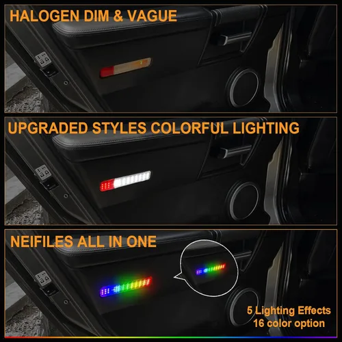 Vista 3 de Luz LED RGB para panel de puerta, luz interior de cortesía, compatible con Chevy C/K Silverado Sierra Yukon 1995-1999, lámpara de luz de advertencia