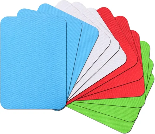 Vista 15 de 15 piezas de parches de tela de calidad premium para planchar por dentro y por fuera, adhesivo más fuerte, algodón, rojo, verde, azul, marrón