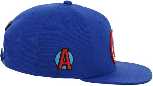Vista 7 de Marvel Capitán América Youth Comic UV ajustable Snapback Flat Bill Cap Royal Blue, Azul Real