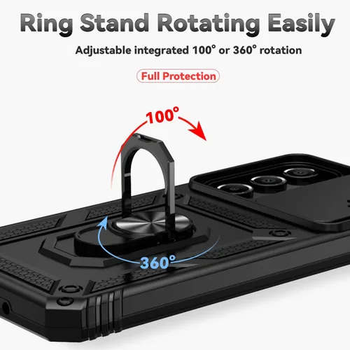 Vista 5 de Funda para Samsung Galaxy A16 5G con cubierta para lente de cámara, protector de pantalla HD, doble capa de grado militar, probada contra caídas
