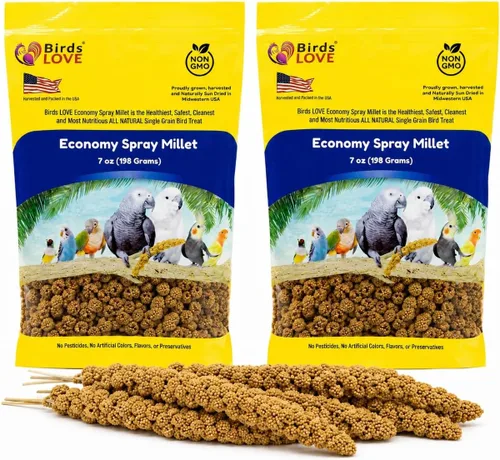 Vista 12 de Birds LOVE Puntas y Colas de Mijo para Aves - Periquitos, Cacatúas, Periquitos, Pinzones, Cotorras, Canarios, Cacatúas - Mijo Natural y Saludable