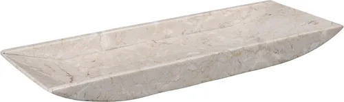 Vista 16 de Lujosa bandeja de tocador de mármol natural tallada a mano, organizador elegante y resistente para baño, dormitorio, maquillaje, encimeras, beige