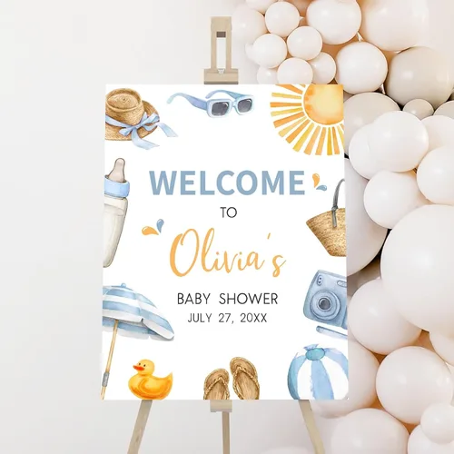 Vista 7 de Letrero de bienvenida para baby shower de primavera floral Baby in Bloom, personalizado