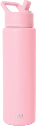 Vista 47 de Simple Modern botella de agua con tapa con pajita, termo de acero inoxidable con aislamiento al vacío, reutilizable, sin BPA, sin fugas