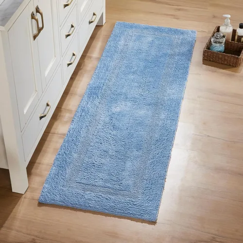 Vista 626 de Better Trends - Juego de 2 alfombras de baño 100% algodón, extra suaves, con borlas, de 17" x 24", alfombra de baño superabsorbente y reversible