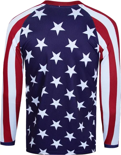 Vista 2 de Hotlion Camisetas de ciclismo de montaña para hombre, manga larga, MTB Off-Road Motocross Downhill Cycling Jersey Top