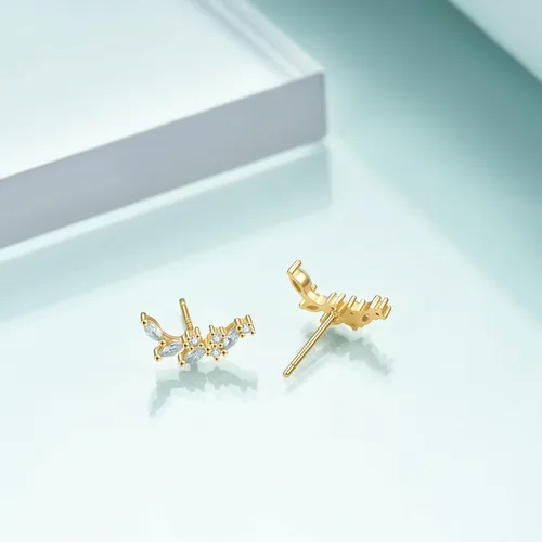 Vista 4 de Rnivida Aretes tipo dormilona de plata de ley 925, hipoalergénicos, pequeños aretes de circonita cúbica para mujer