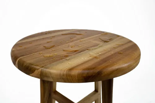 Vista 7 de EcoDecors Shoji - Taburete redondo de madera de teca impermeable de 12 pulgadas, asiento para almacenamiento interior de ducha, proporciona
