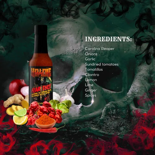 Vista 6 de Hellfire Fear This! Salsa picante galardonada Carolina Reaper de 5.0 fl oz