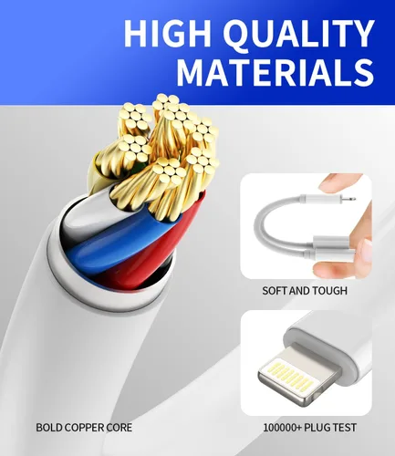 Vista 3 de Adaptador AUX para iPhone para conector de auriculares, Dongle 2 en 1 Lightning a 0.138 in Splitter Cable de carga Apple MFI certificado