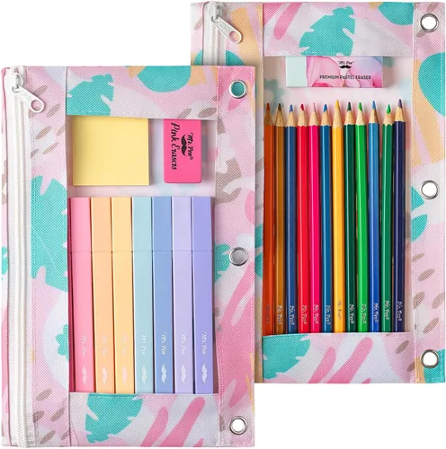 Vista 19 de Mr. Pen - Estuche para lápices de 2 piezas - Estuche con cremallera para lápices para carpeta de 3 anillas