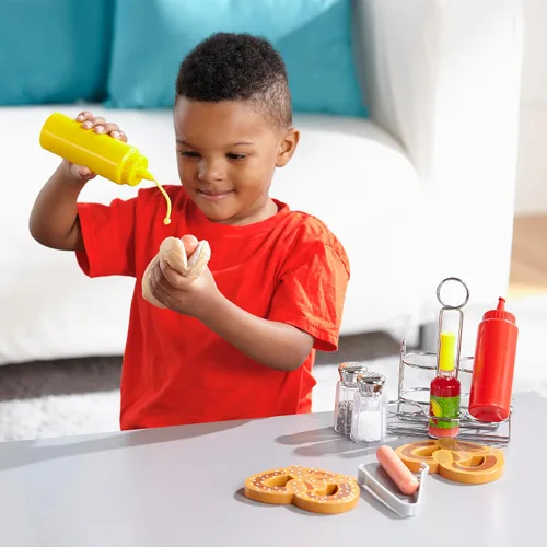 Vista 7 de Juego de condimentos de Melissa & Doug (6 piezas) alimento de juego, carrito de acero inoxidable