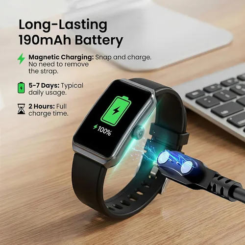 Vista 5 de Reloj de seguimiento de fitness para hombres y mujeres, color negro HD de 1.47 pulgadas, frecuencia cardíaca 24/7, oxígeno en sangre, monitor