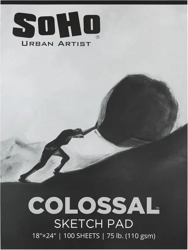 Vista 8 de SoHo Urban Artist Colossal - Bloc de bocetos de 9 x 12 pulgadas, encuadernado con cinta, para artistas, medios secos, grafito, estudiantes y más.