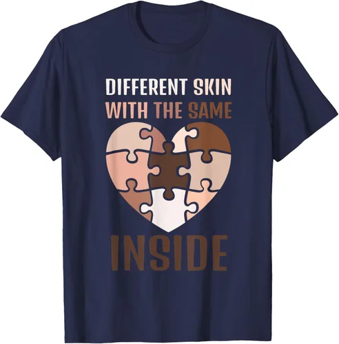 Vista 55 de Camiseta con texto en inglés "Black History Month Different Skin With The Same Love Inside