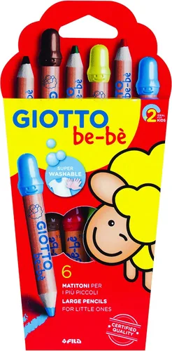 Vista 9 de GIOTTO be-bè Lápices y sacapuntas grandes paquete preescolar para niños pequeños, 36 lápices, colores surtidos, ideal para la escuela y el hogar