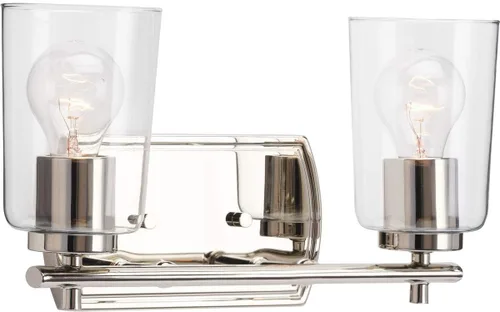 Vista 23 de Progress Lighting Adley Collection - Lámpara de tocador de baño tradicional con 3 luces, de cristal transparente, color negro mate, 7-5/8 x 23 Mate