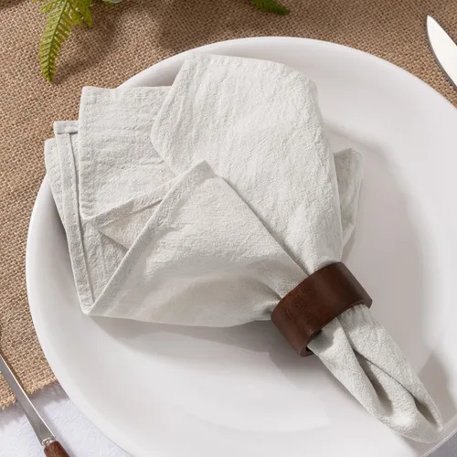 Vista 21 de Servilletas de tela natural de lino de algodón Boho rústico mesa de cena Beige