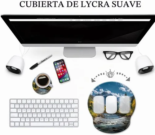 Vista 2 de HOPONY Alfombrilla de mouse con reposamuñecas, ergonómica, soporte de muñeca para escritorio, alfombrilla de mouse grande para mouse inalámbrico