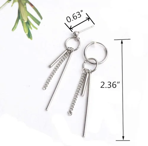 Vista 2 de Mshion Stud Stainless Steel Earrings for Womens Mens Holiday Gifts