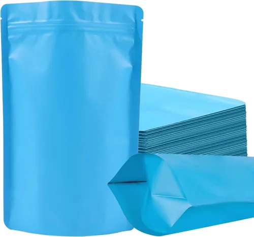 Vista 11 de 100 paquetes de bolsas de mylar a prueba de olores resellables, bolsas de pie negras con sello de aluminio para embalaje, 3.9×5.9 pulgadas