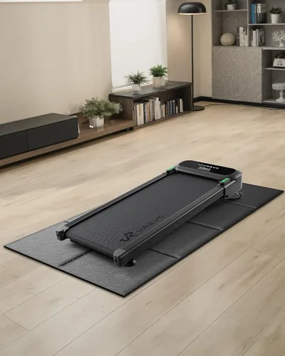 Vista 6 de UREVO Alfombra plegable para caminadora, alfombra de caminadora para alfombras y suelos de madera dura, alfombrilla para debajo de la almohadilla