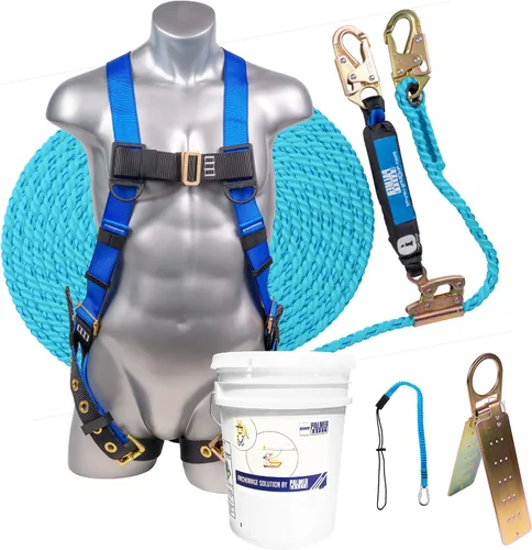 Vista 7 de Palmer Safety V5504 Kit de techado, arnés de construcción, conjunto de línea de vida vertical y bolsa de lona