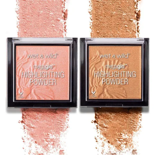 Vista 13 de wet n wild MegaGlo - Polvo resaltador, maquillaje iluminador, brillo brillante, tiempo de floración de oro rosa rosa Bloom Time