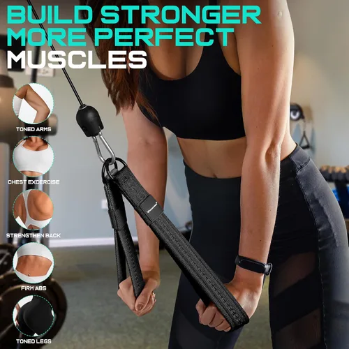 Vista 6 de RENRANRING Tricep Rope Cable Attachment Handles for Gym, 13inch Exercise Handles, Tricep Pull Down Attachments Rope for Pilates, Yoga, Strength