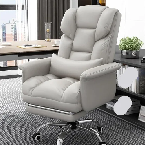 Vista 3 de Reclining Office Chair with Footrest Ergonomic Gaming Desk Chair PU Leather High Back Executive Computer Swivel Seat(Black)
